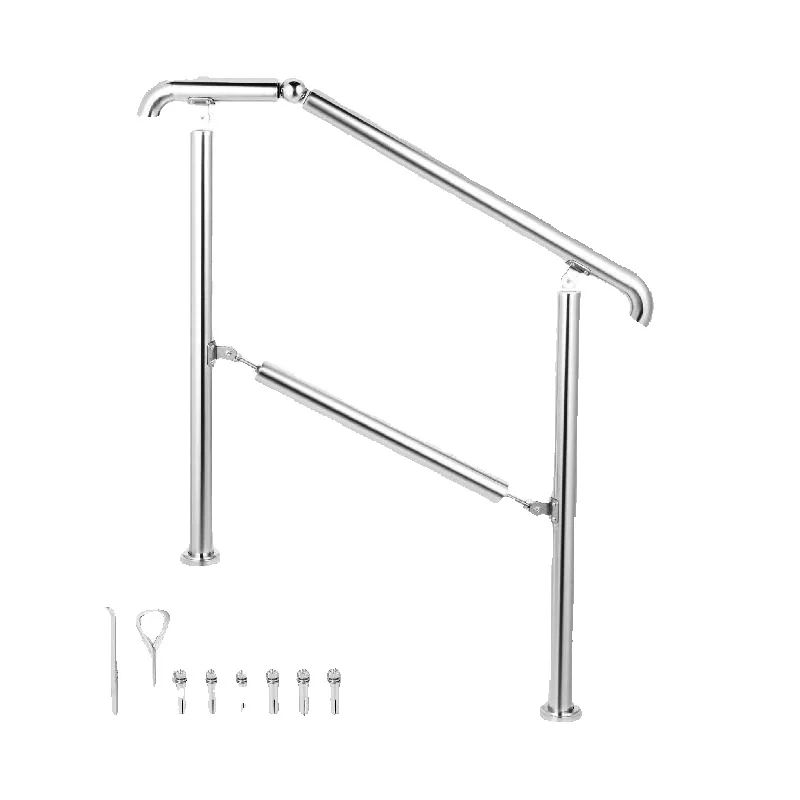 Home Security Measures - SucceBuy 3-5 Step Railing Stainless Steel