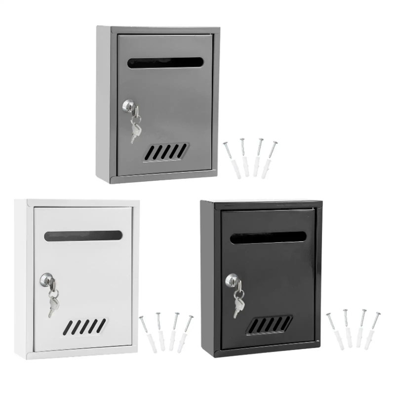 Home Security Number - Wall‑Mounted Lockable Mail Receptacle, Windproof Metal