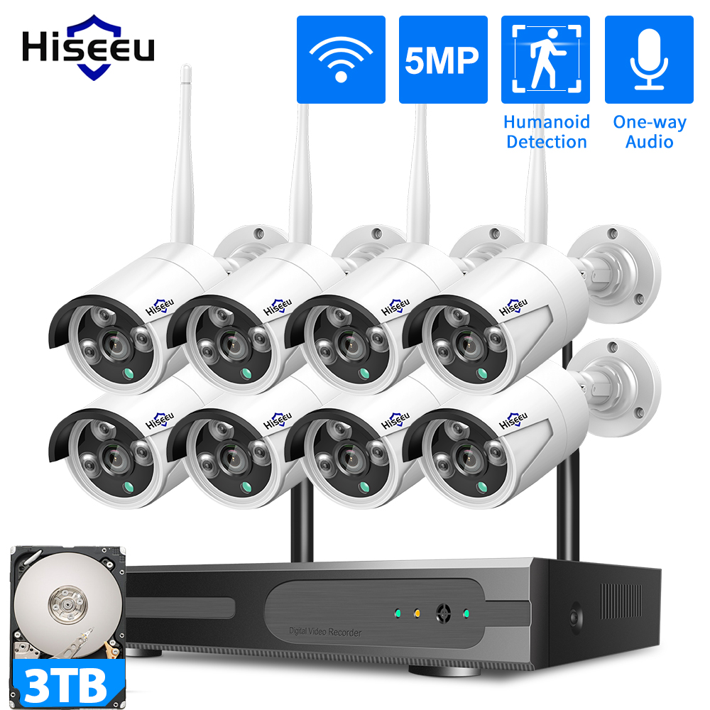 Home Security Wireless Cameras - Hiseeu 3/5/8MP WiFi CCTV Camera Security