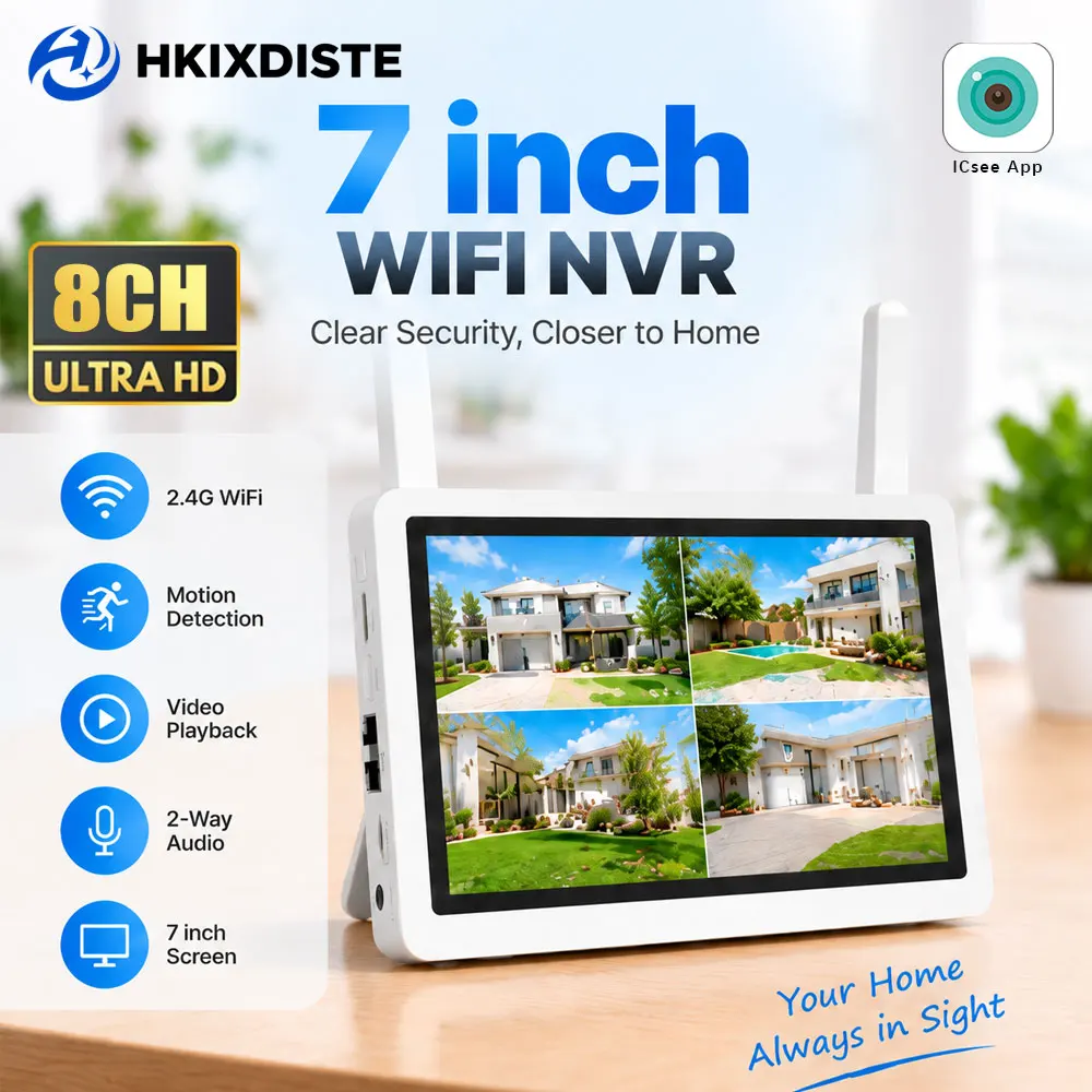 7 Inch 8CH 5MP WiFi NVR Securi - đánh giá và giá Home Security Wireless Cameras