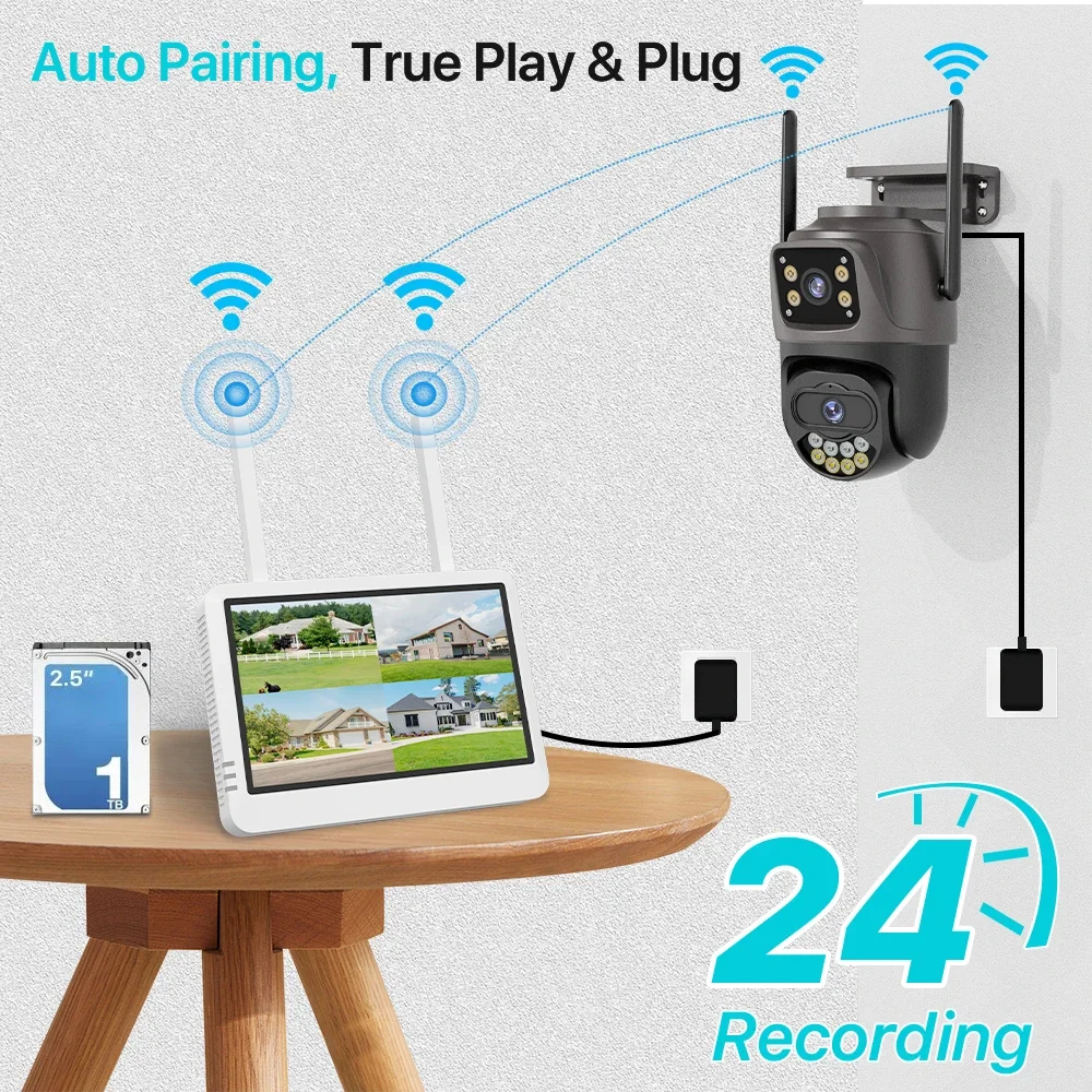 7 Inch 8CH 5MP WiFi NVR Securi - đánh giá và giá Home Security Wireless Cameras