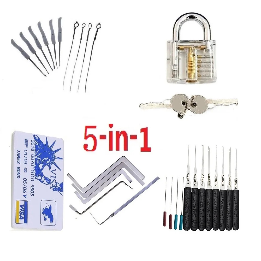 5IN1 Broken lock take out tool - đánh giá và giá Lock Picking Set