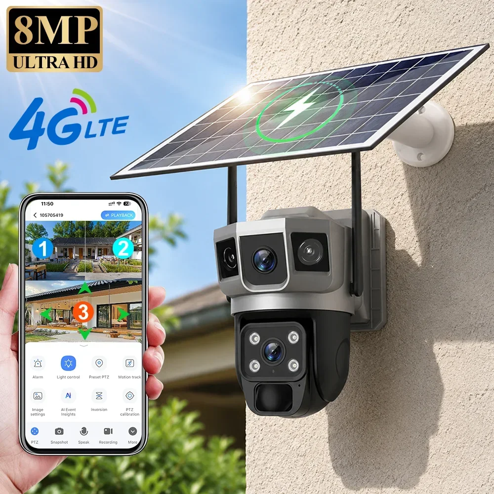 V380 4K 3 Screens 4G Camera So - đánh giá và giá Home Security Product