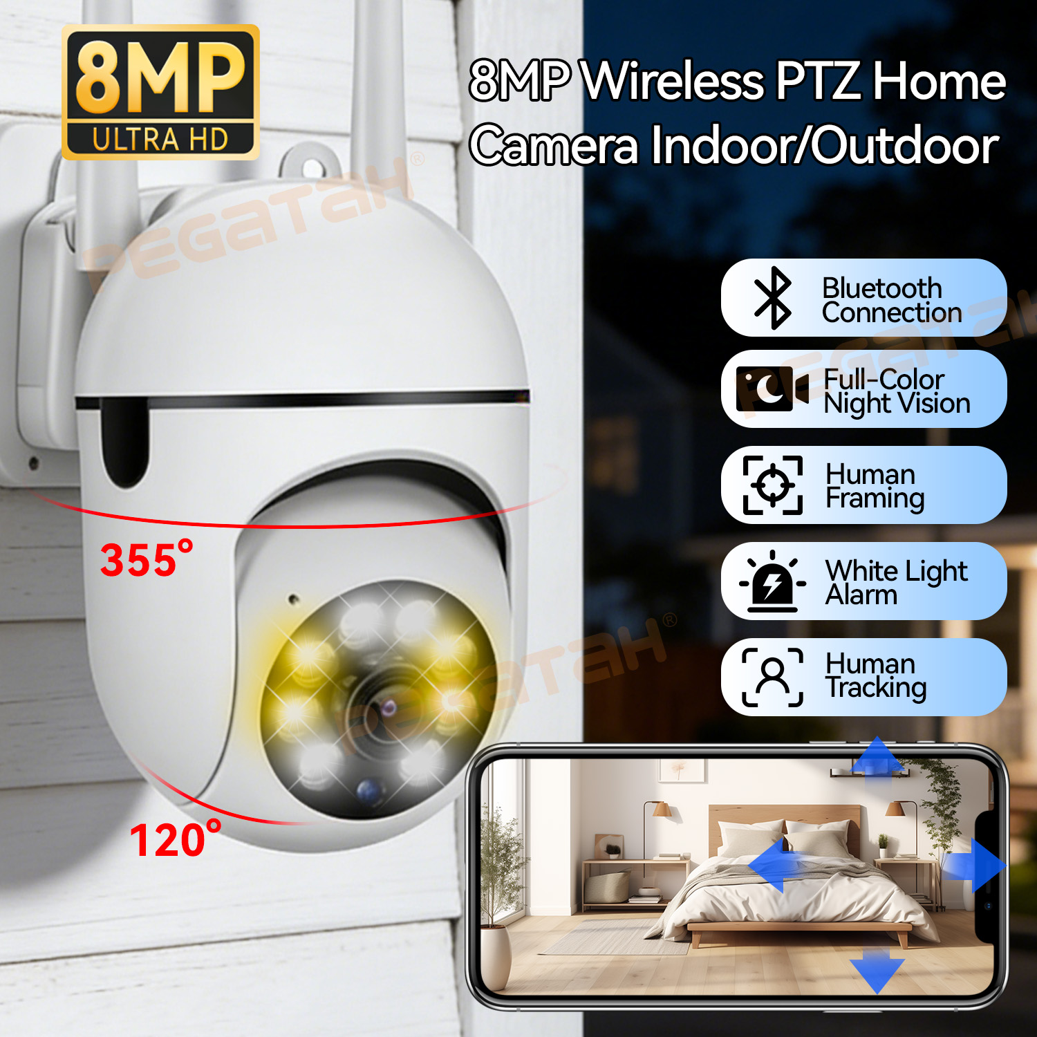 8MP 2.4G Wifi IP CCTV Camera C - đánh giá và giá Home Security Lights Outdoors
