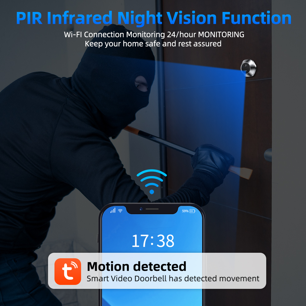 1080P WiFi Peephole Tuya Smart - đánh giá và giá Home Security No Wifi Needed
